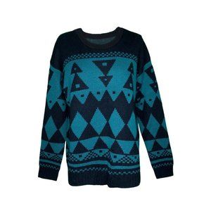Cozy Aztec Geo-print Knit Sweater